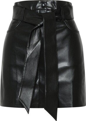 High-Waist A-Line Belted Mini Skirt