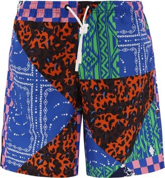 Graphic Printed Swim Shorts-AB