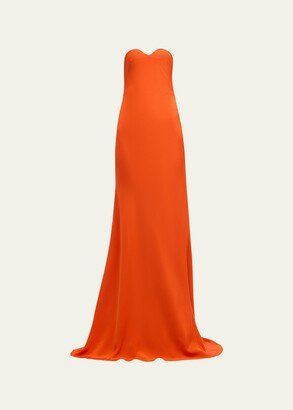 KOLTSON Silk Strapless Bustier Gown