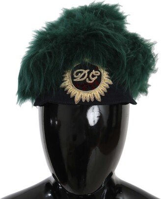 Green Fur Logo Embroidered Cloche Women's Hat