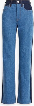 Le Jane two-tone high-rise straight-leg jeans