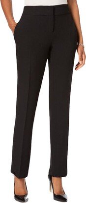 Petites Womens Slim Straight Leg Dress Pants