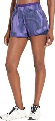 On Your Marks 4 Running Shorts (Purple Light Speed Print) Women's Clothing