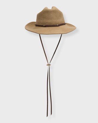 Australian Felt Fedora With Nubuck Recycled Leather Band