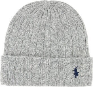 Grey Wool Blend Beanie Hat-AA