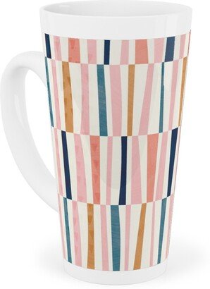 Mugs: Patchwork Stripes - Multi Tall Latte Mug, 17Oz, Multicolor