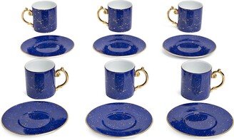 Lapis espresso cups and saucers (set of 6)