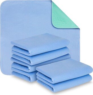 Hearth & Harbor Reusable & Washable Incontinence Bed Pads - Waterproof & Protective - 6 Pack - Blue/Green