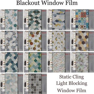 3D Premium Window Privacy Film, Static Cling Sticker, Self Adhesive Blackout Film, No Glue, Peel & Stick, Opaque Light Blocking Sticker
