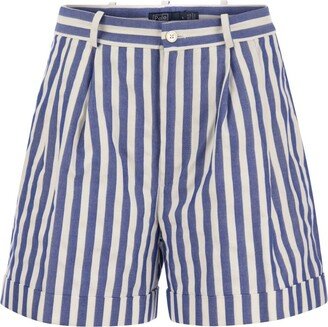 High-Waist Striped Shorts