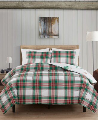 Keeco Holiday Deer Reversible 3-Piece Comforter Set, Created for Macy's