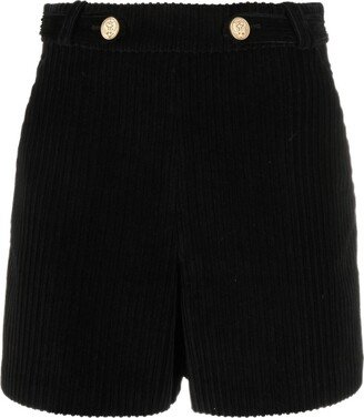 High-Waisted Corduroy Cotton Shorts