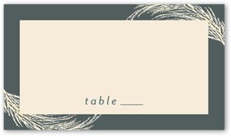 Wedding Place Cards: Pampas Silhouette Wedding Place Card, Grey, Placecard, Matte, Signature Smooth Cardstock