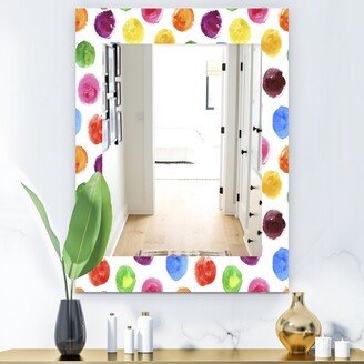 Designart 'Pattern With Multicolor Watercolor Spots' Modern Mirror - Vanity Printed Mirror