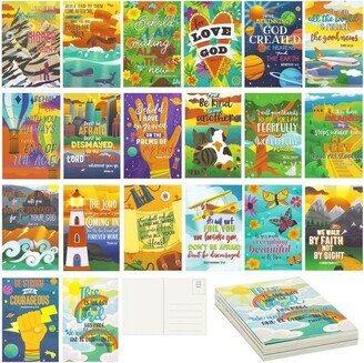 40-Count Motivational & Religious Post Cards, 20 Assorted Designs, Faithful Finds Inspirational, 4x6 inches