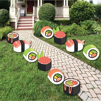 Big Dot Of Happiness Let's Roll - Sushi - Lawn Decor - Outdoor Japanese Party Yard Decor - 10 Piece