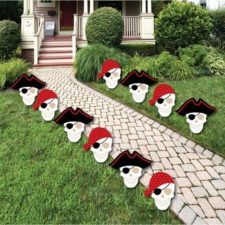 Big Dot Of Happiness Beware of Pirates - Lawn Decor - Outdoor Pirate Birthday Party Yard Decor 10 Pc