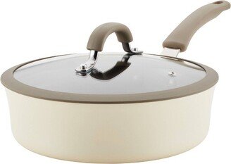 Cook + Create 3qt Aluminum Nonsticke Saute Pan with Lid - Almond