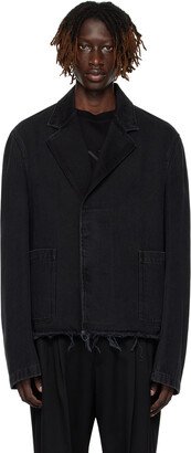 Black Frayed Denim Jacket
