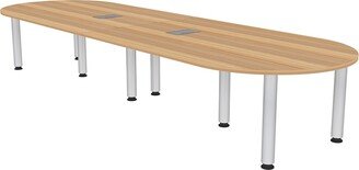 Skutchi Designs, Inc. 12' Racetrack Conference Table with Power And Data Units And Post Legs