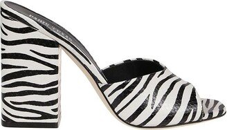 Zebra Printed Slip-On Sandals