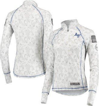 Women's White Air Force Falcons Oht Military-Inspired Appreciation Officer Arctic Camo 1/4-Zip Jacket