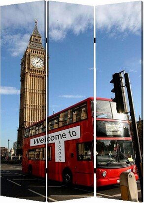 Brar 71 Inch 3 Panel Canvas Screen, Big Ben, London Cityscap