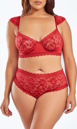 iCollections Plus Size 2 Piece Lace Bralette and Panty Lingerie Set