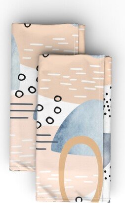 Cloth Napkins: Abstract Minimalist - Multi Cloth Napkin, Longleaf Sateen Grand, Multicolor