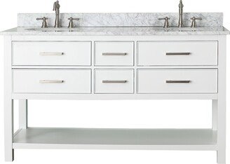 Brooks 61-inch White Vanity Combo with Top and Sink