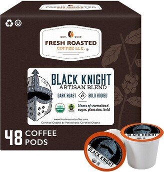 Fresh Roasted Coffee - Organic Black Knight Dark Roast Single Serve Pods - 48CT