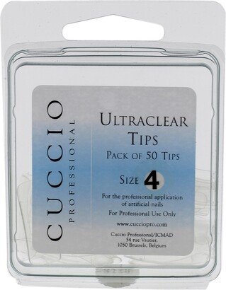 Ultraclear Tips - 4 by Cuccio Pro for Women - 50 Pc Acrylic Nails