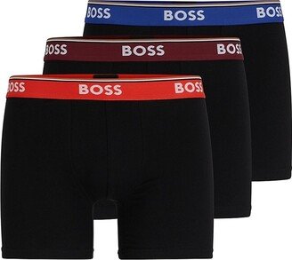 Triple-Pack Of Stretch-Cotton Boxer Briefs With Logo Waistbands