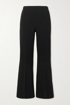 HIGH SPORT - Kick Cropped Stretch-cotton Flared Pants - Black