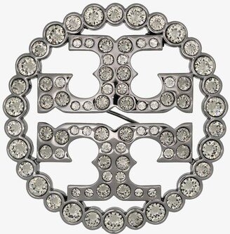 Silver Tone Miller Pavé Brooch