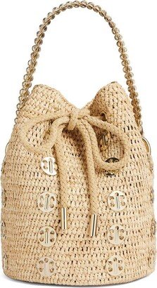 Rabanne 1969 Embellished Raffia Bucket Bag