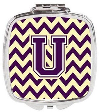 CJ1058-USCM Letter U Chevron Purple & Gold Compact Mirror