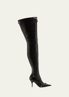 Cagole Leather Stud Over-The-Knee Boots