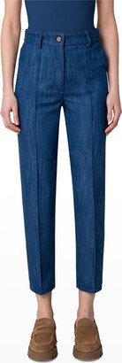 Feryn Denim Tapered-Leg Pants