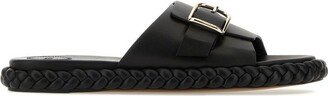 Braid Detailed Buckle-Strap Slides