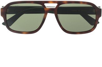 tortoiseshell-effect Web-stripe sunglasses