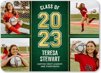 Graduation Announcements: Collegiate Class Graduation Announcement, Green, 5X7, Matte, Signature Smooth Cardstock, Rounded