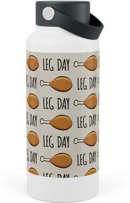 Photo Water Bottles: Turkey Legs - Leg Day - Beige Stainless Steel Wide Mouth Water Bottle, 30Oz, Wide Mouth, Beige