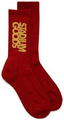 STADIUM GOODS® logo Bay Red crew socks