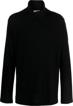 Layered-Neck Wool Jumper