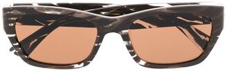 Rectangle-Frame Tinted Sunglasses-AB