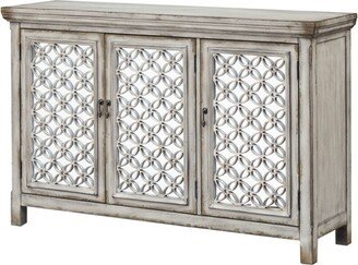 Treasure Trove Accents Lane 3 Door Storage Credenza/Cabinet with Mirrored Doors Burnished Gray - Treasure Trove