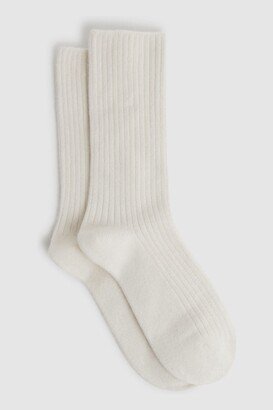 Ribbed Wool Blend Socks