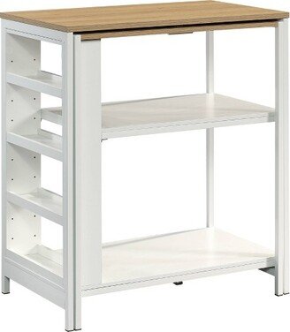 Counter Height Kitchen Island Baltic Oak Trim White