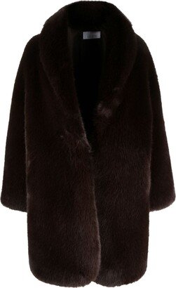 Single-Breasted Faux-Fur Coat-AD